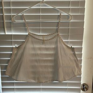 Noble U Gray Ribbed Crop Camisole